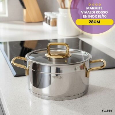 Marmite Vivaldi Rosso 28 cm En Inox YL1564