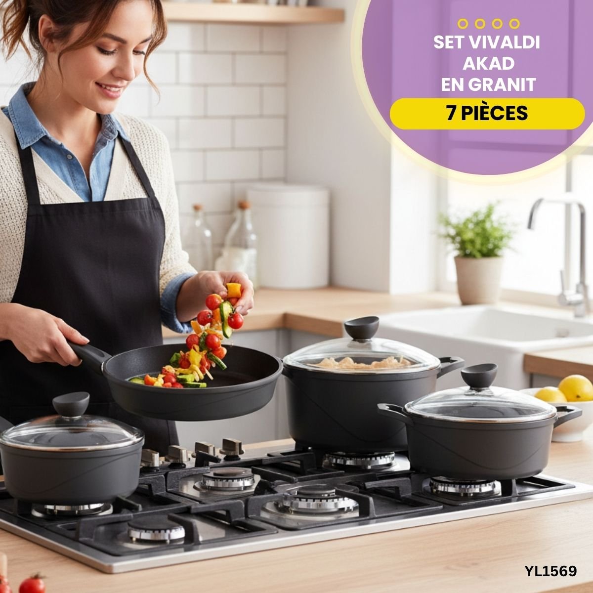 Set Vivaldi Akad En Granit 7 Pièces YL1569 – Image 2