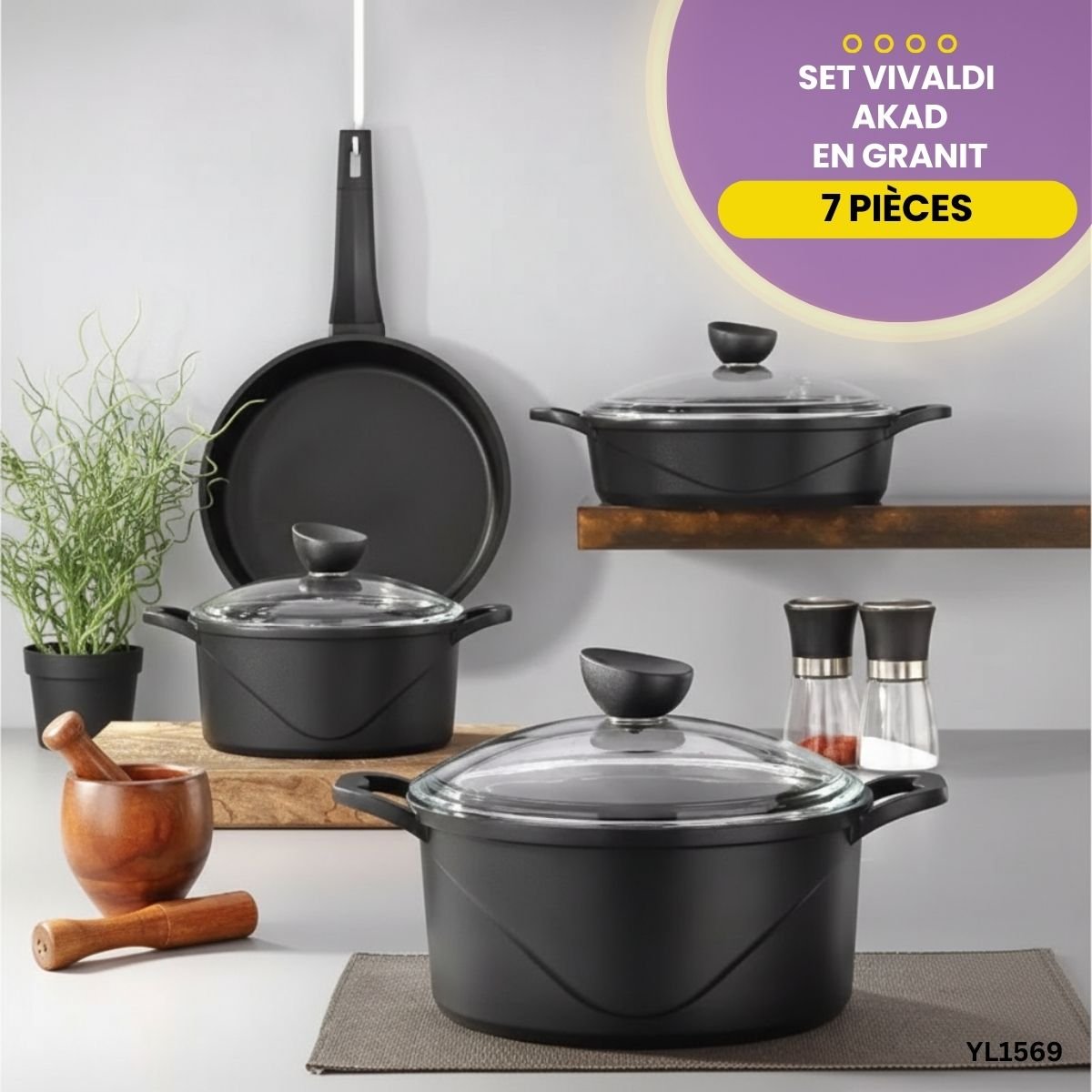 Set Vivaldi Akad En Granit 7 Pièces YL1569
