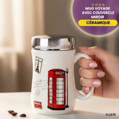 Mug Céramique Voyage avec Couvercle YL1578