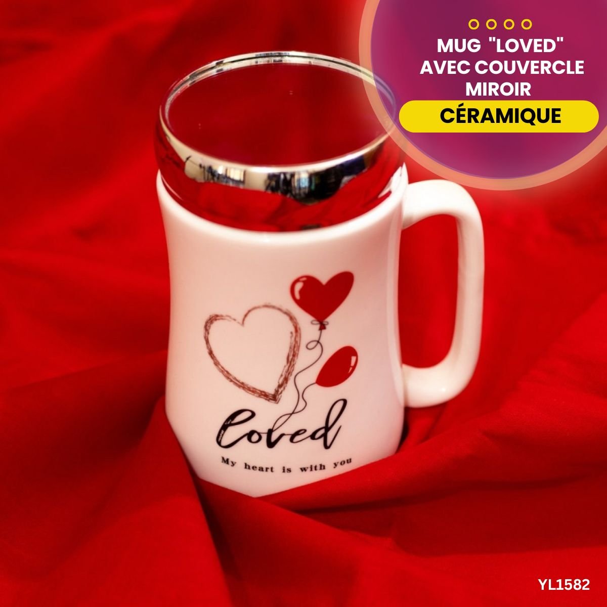 Mug Céramique Loved avec Couvercle YL1582 – Image 2