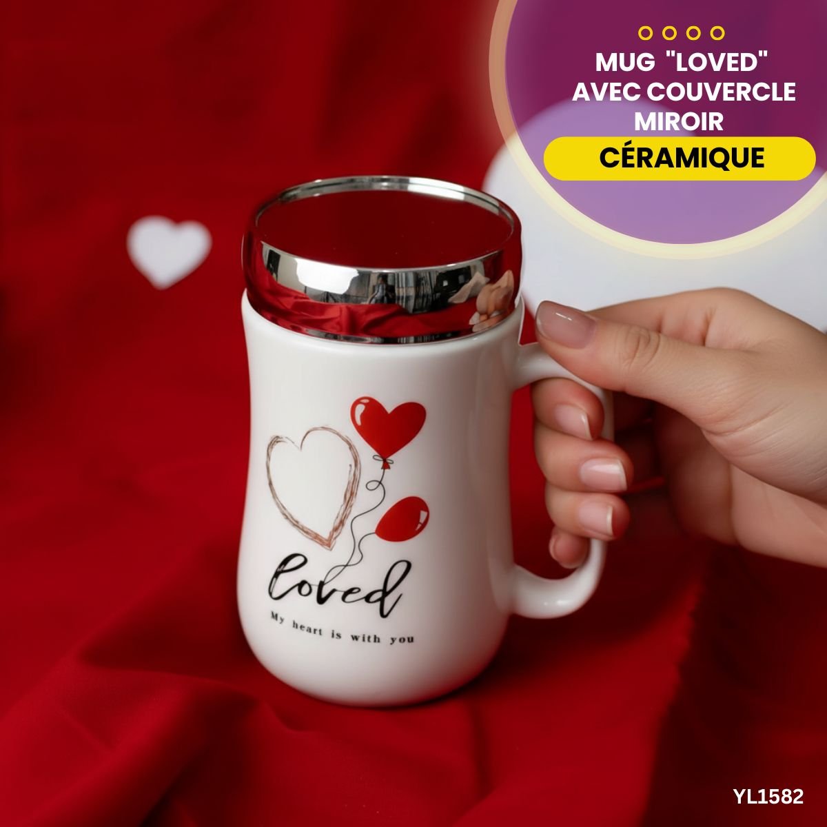 Mug Céramique Loved avec Couvercle YL1582
