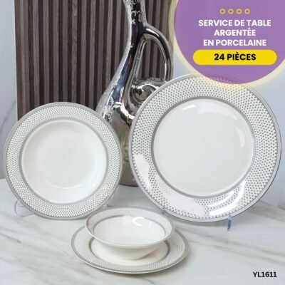 Service de Table Argenté 24 Pièces YL1611