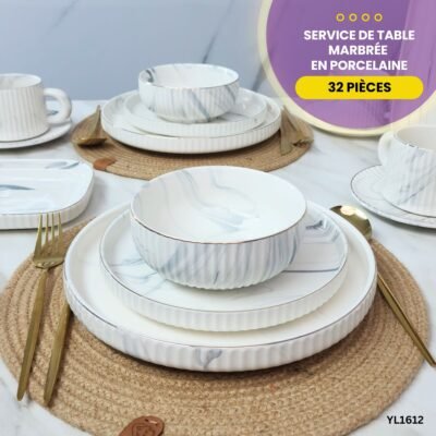 Service de Table Marbré 32 Pièces YL1612