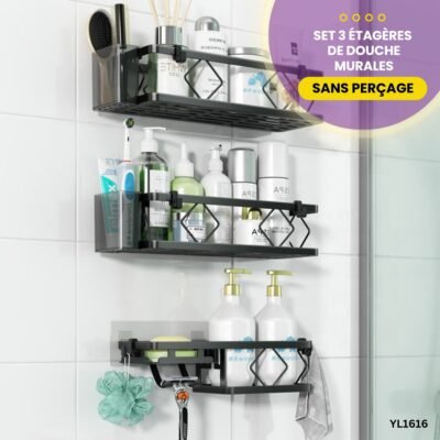Set 3 Étagères de Douche Murales YL1616