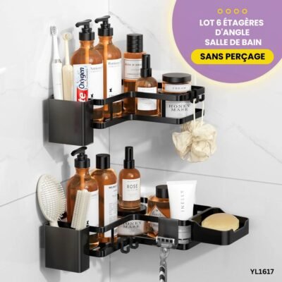 Lot 6 Étagères d'Angle Salle de Bain YL1617