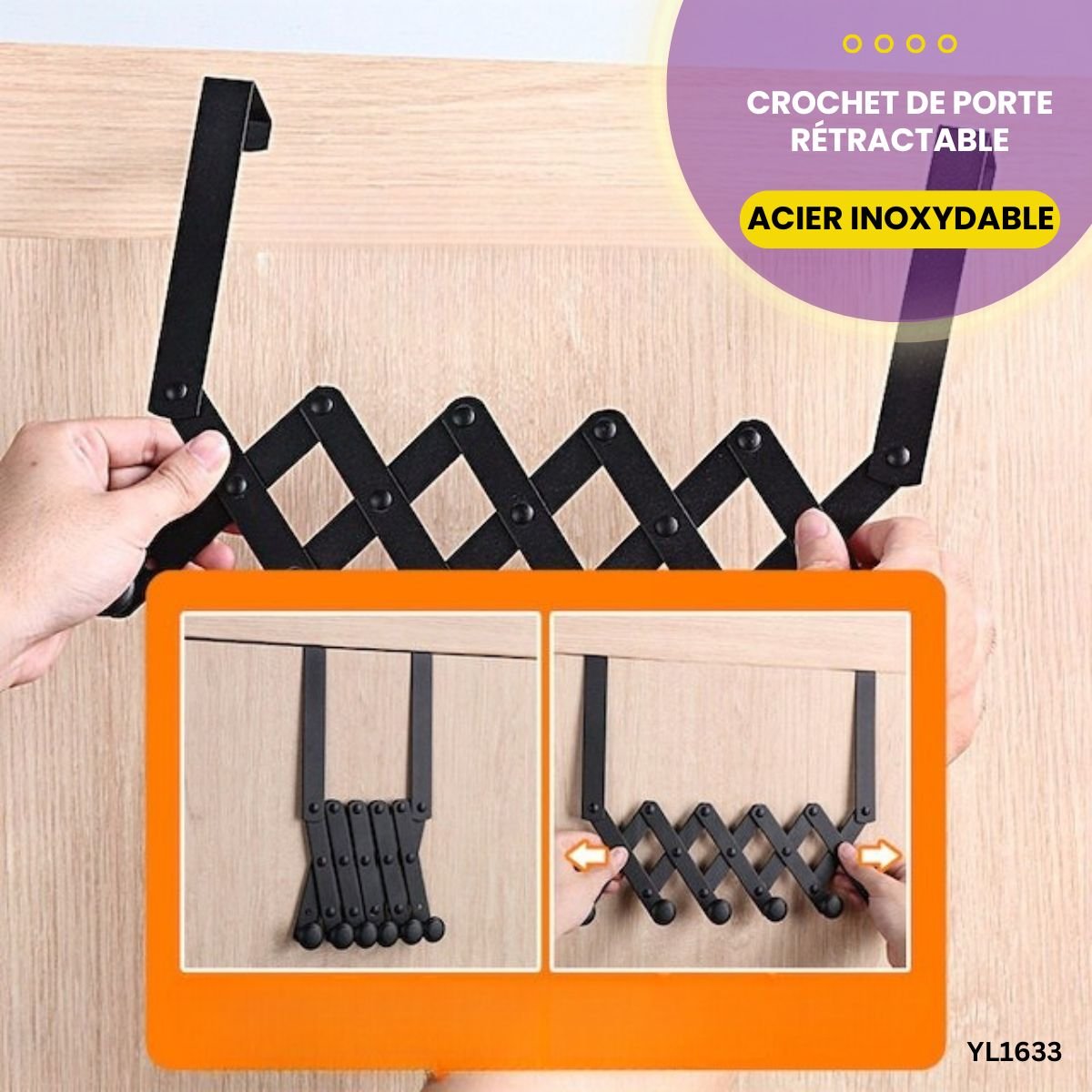 Crochet de porte rétractable YL1633 – Image 4