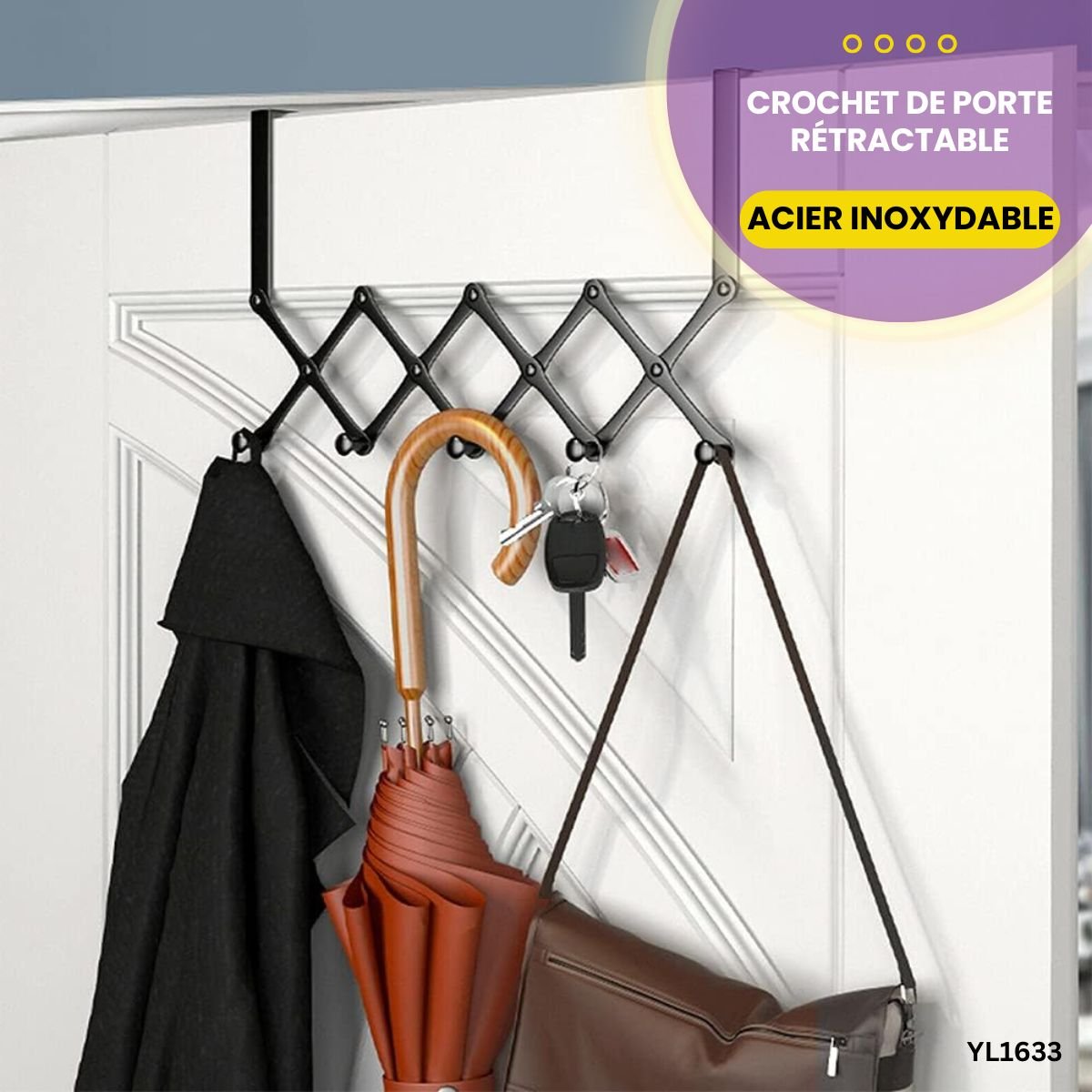 Crochet de porte rétractable YL1633