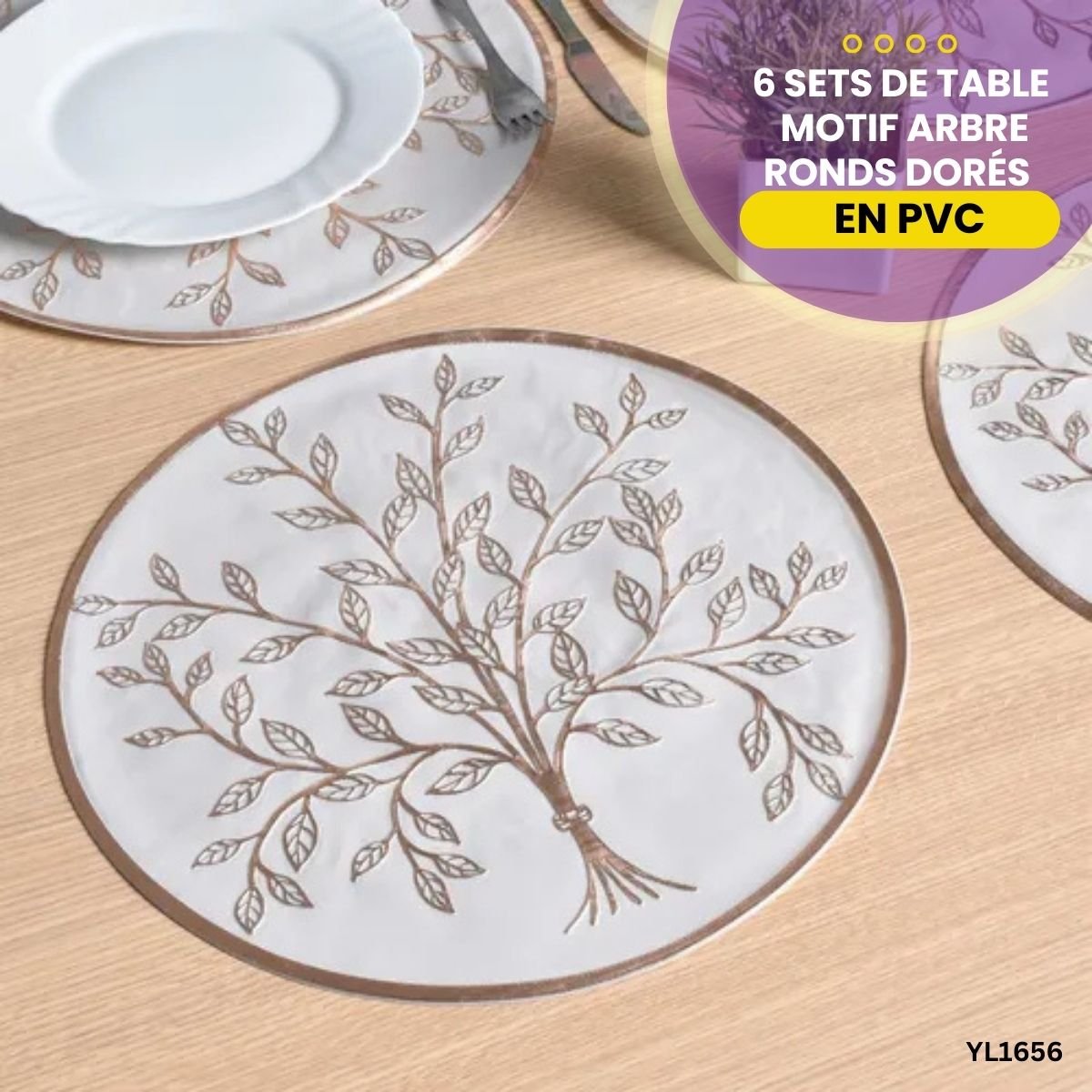 6 Sets de Table Motif Arbre en PVC YL1656 – Image 2
