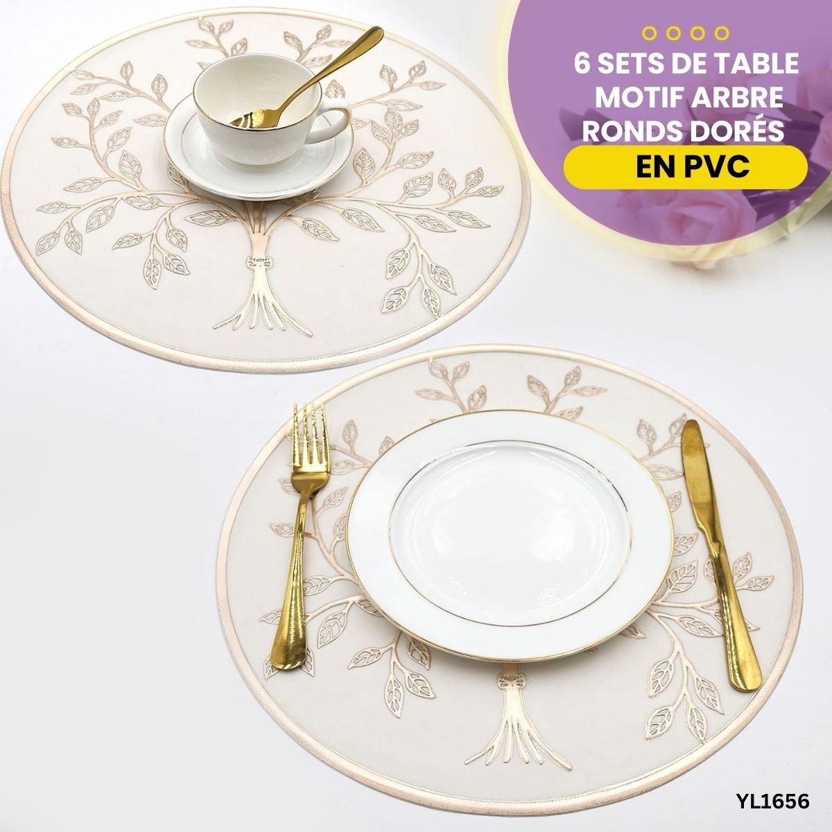6 Sets de Table Motif Arbre en PVC YL1656 – Image 4