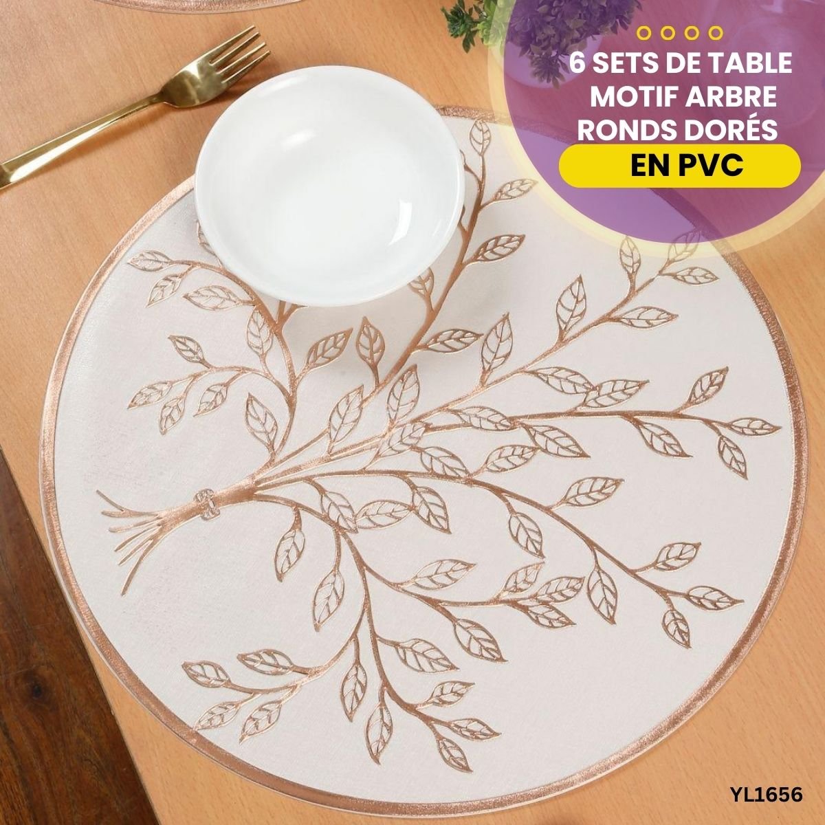 6 Sets de Table Motif Arbre en PVC YL1656