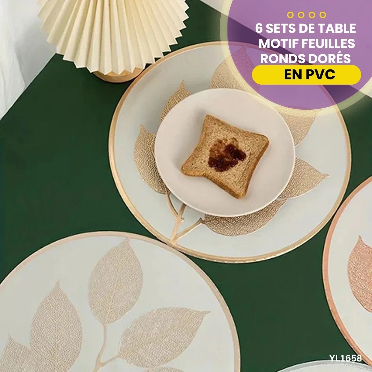 6 Sets de Table Motif Feuilles en PVC YL1658 – Image 2