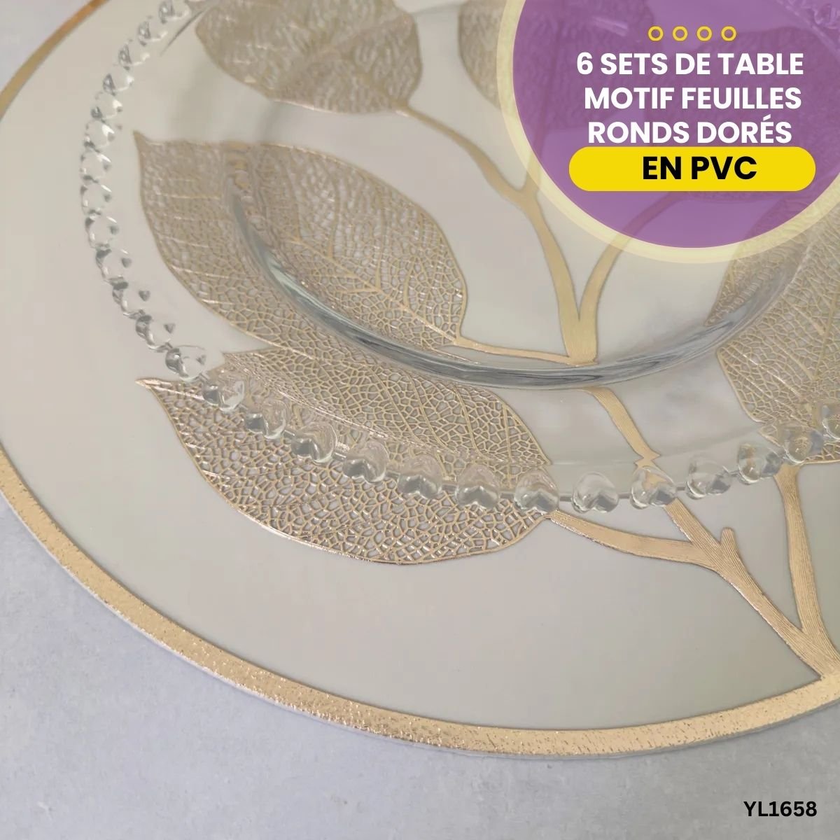 6 Sets de Table Motif Feuilles en PVC YL1658 – Image 4