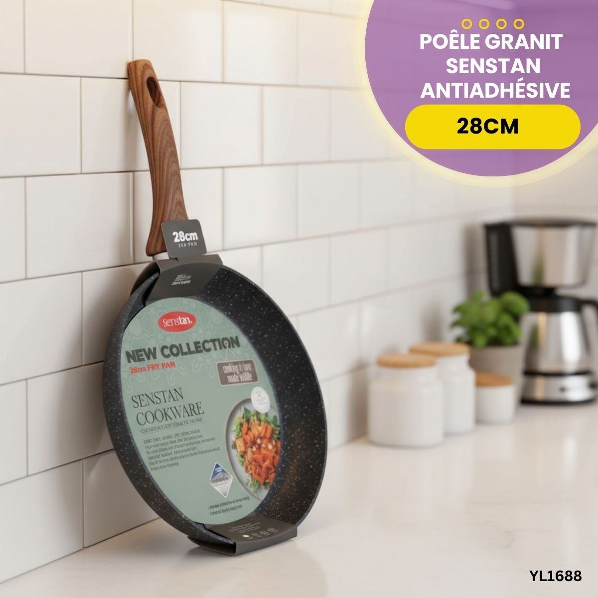 Poêle Granit Senstan 28cm YL1688 – Image 2