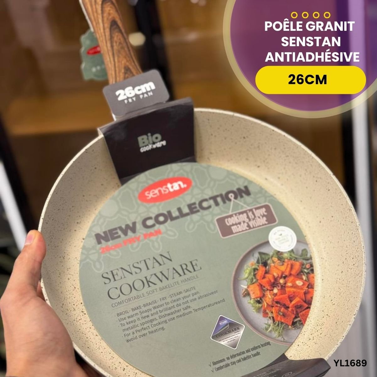 Poêle Granit Senstan 26cm YL1689 – Image 3