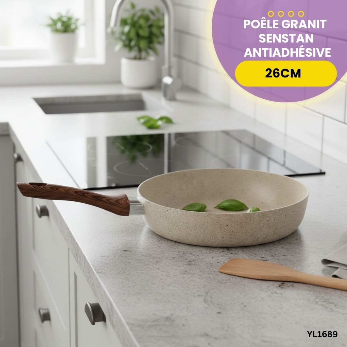 Poêle Granit Senstan 26cm YL1689 – Image 2