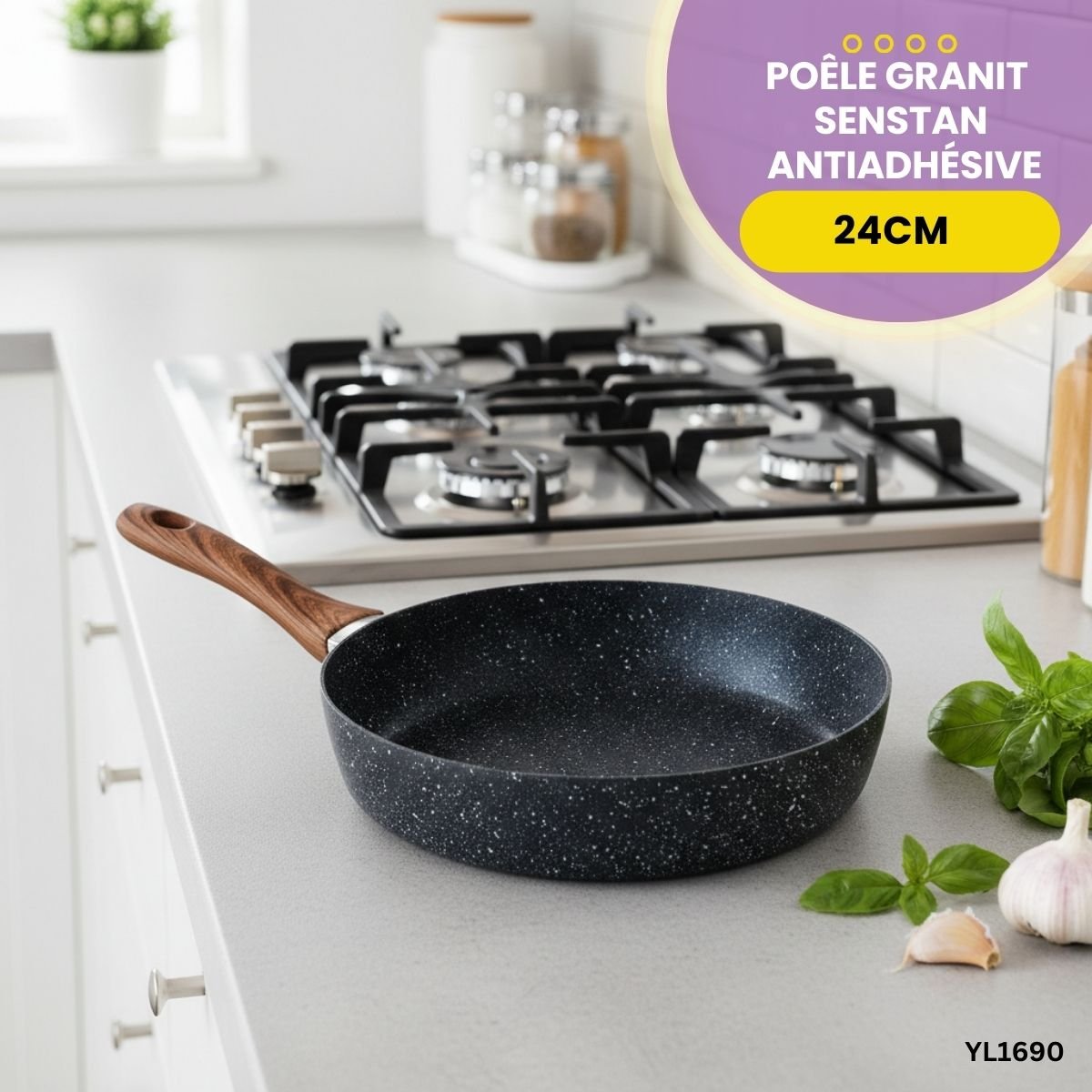 Poêle Granit Senstan 24cm YL1690 – Image 4
