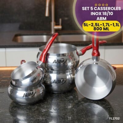 Set 5 Casseroles Inox 18/10 ABM YL1702