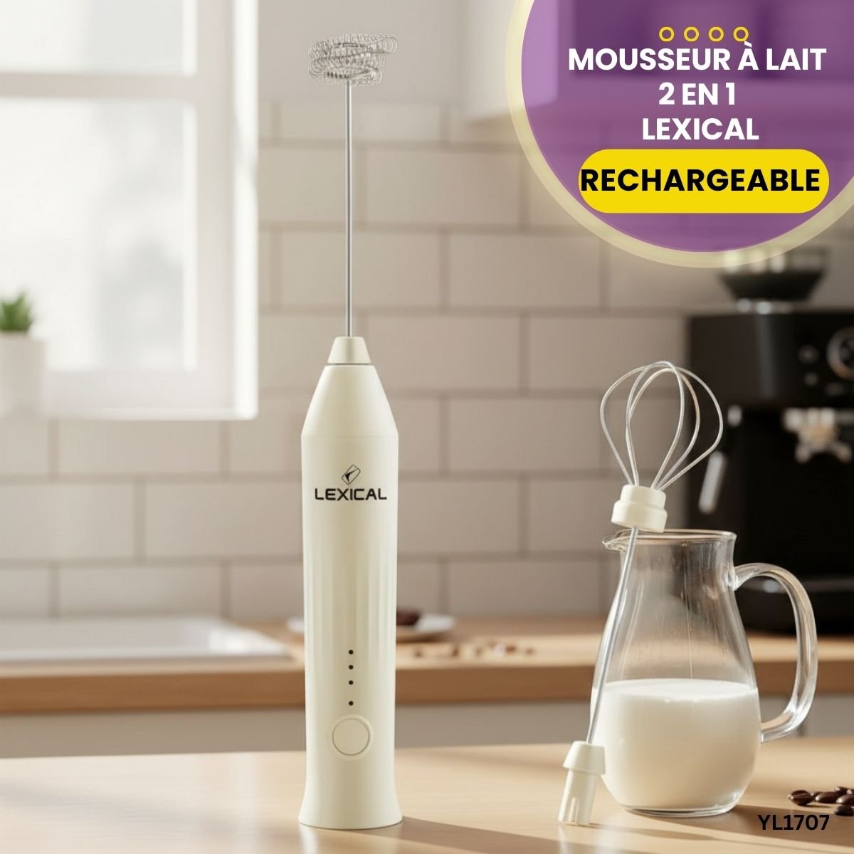 Mousseur à Lait 2 en 1 Lexical YL1707 – Image 3