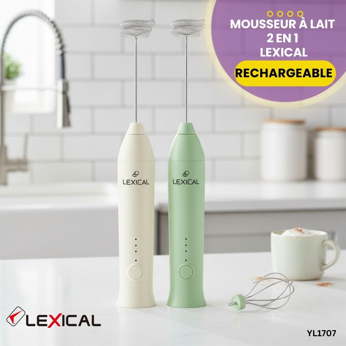 Mousseur à Lait 2 en 1 Lexical YL1707