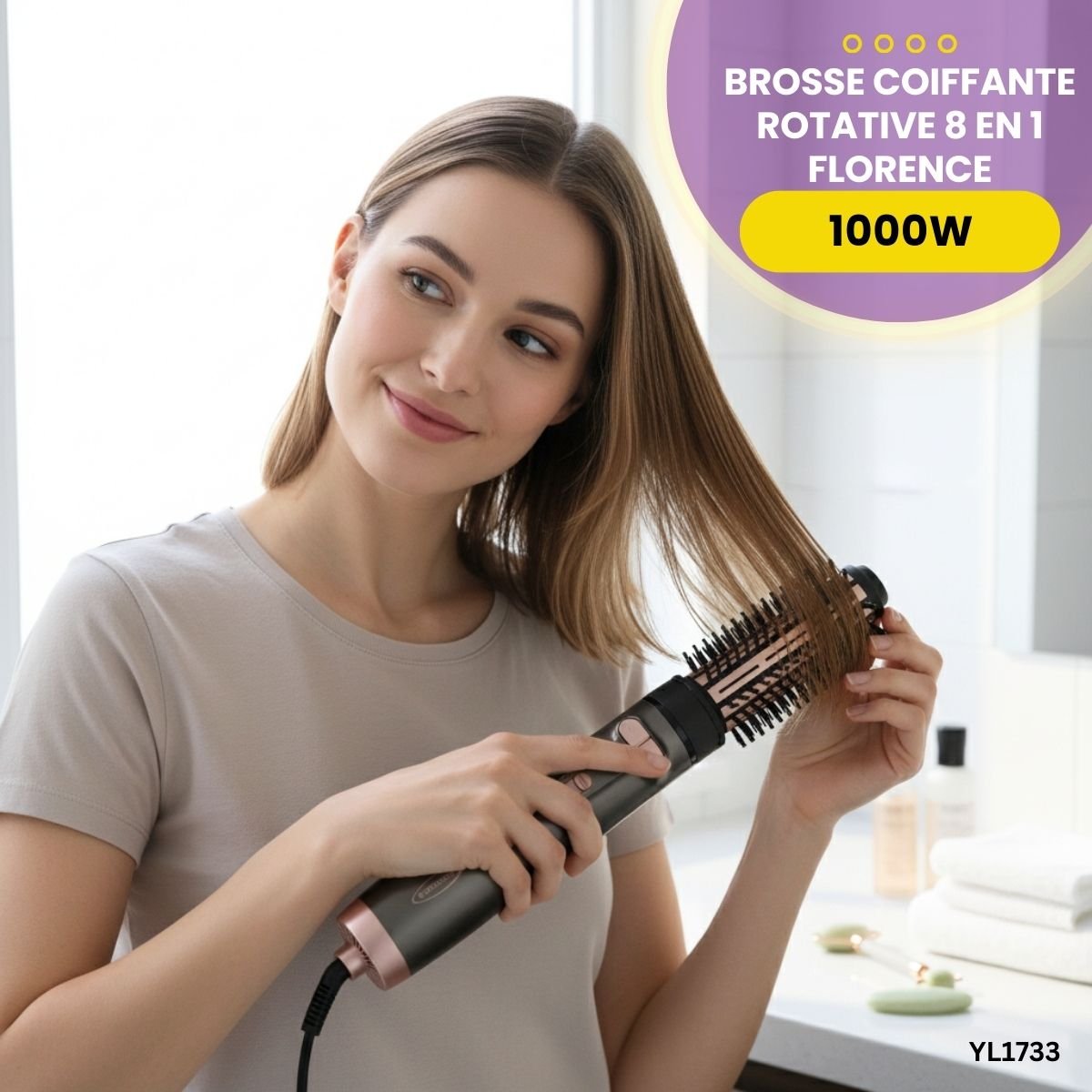 Brosse Coiffante 8en1 Florence YL1733 – Image 2