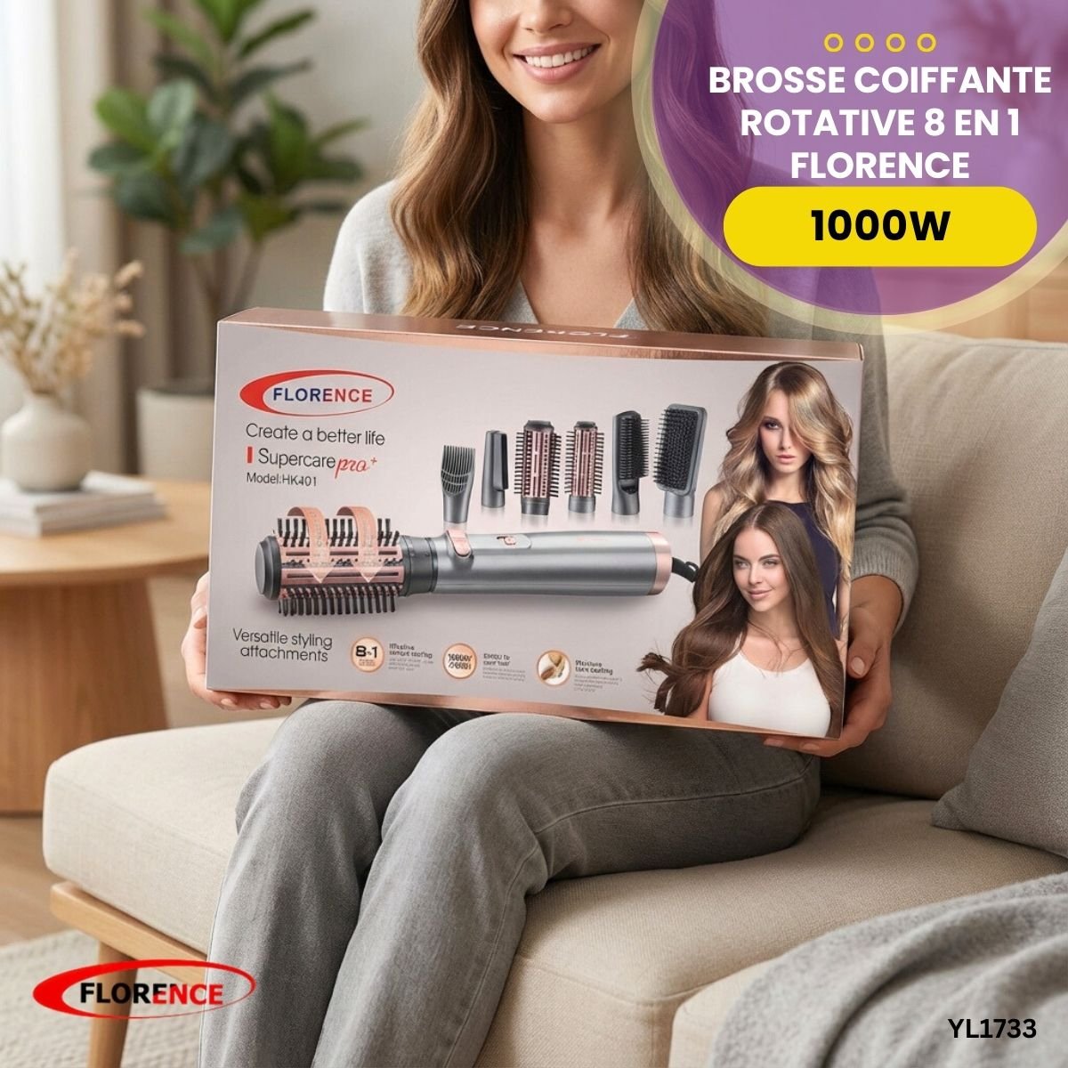 Brosse Coiffante 8en1 Florence YL1733
