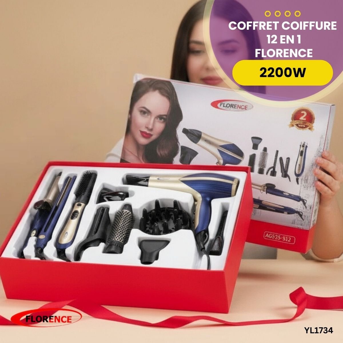 Coffret Coiffure 12 en 1 Florence YL1734