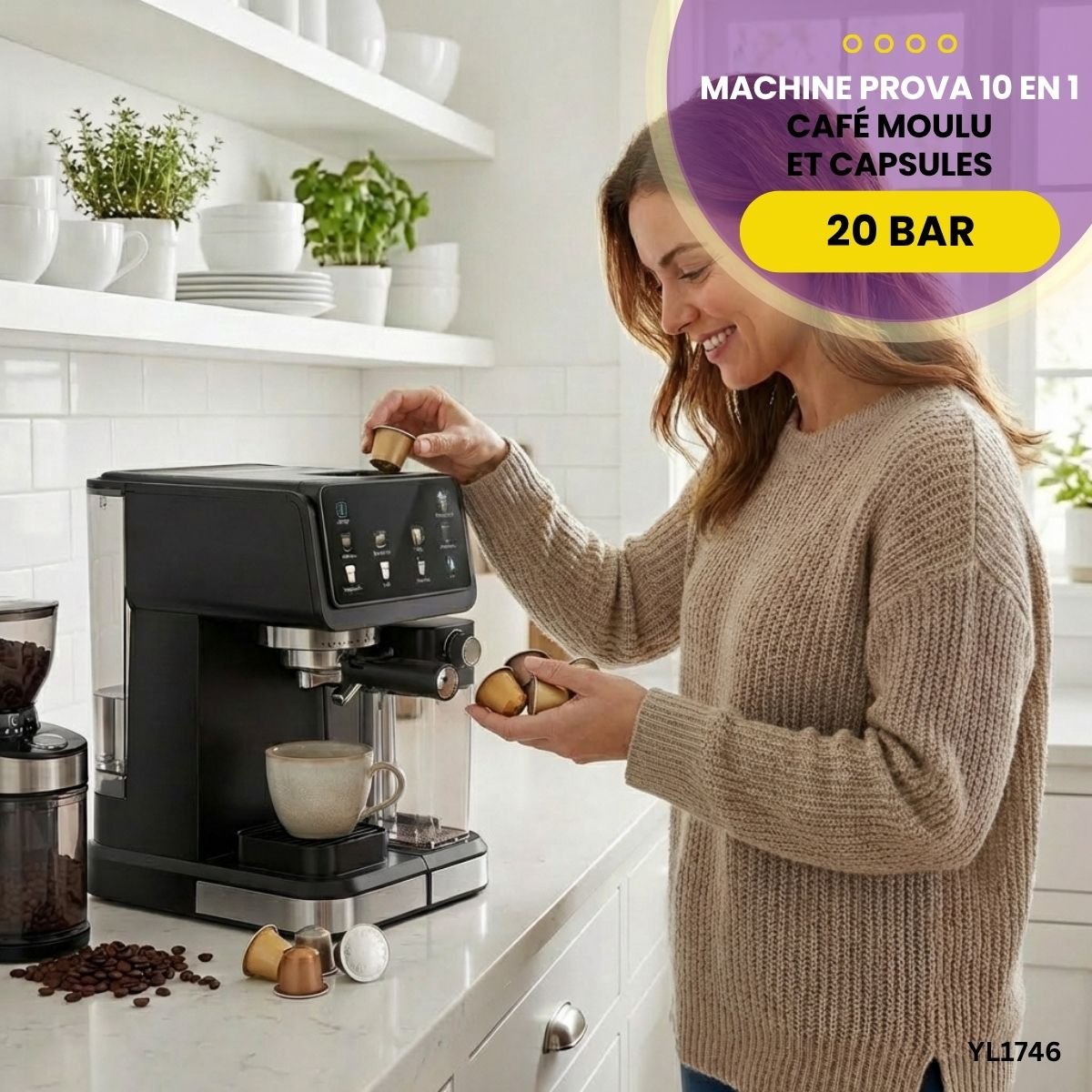 Machine10 En 1 Café Moulu Capsules YL1746 – Image 2