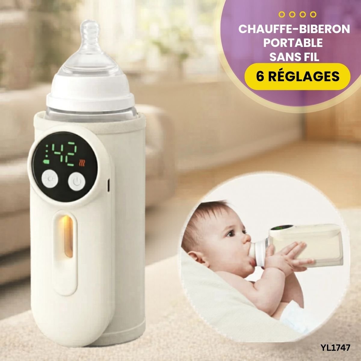 Chauffe-Biberon Portable Sans Fil YL1747 – Image 2