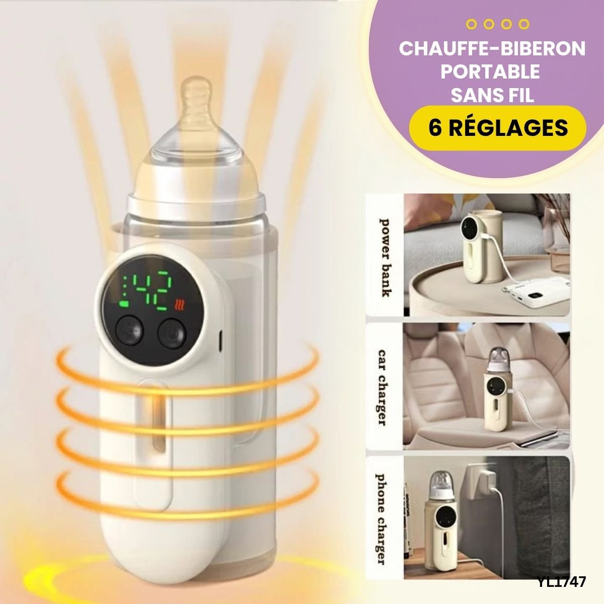Chauffe-Biberon Portable Sans Fil YL1747 – Image 3