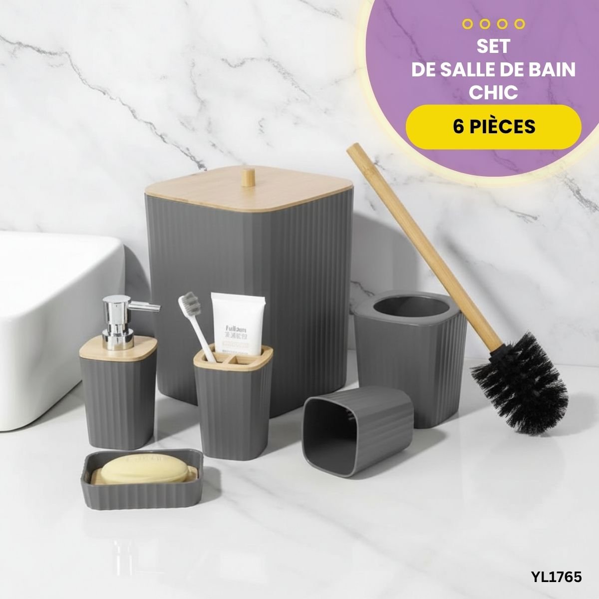 Set de Salle de Bain Chic 6 Pièces YL1765