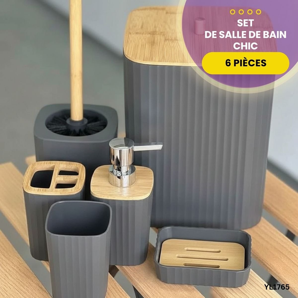 Set de Salle de Bain Chic 6 Pièces YL1765 – Image 4