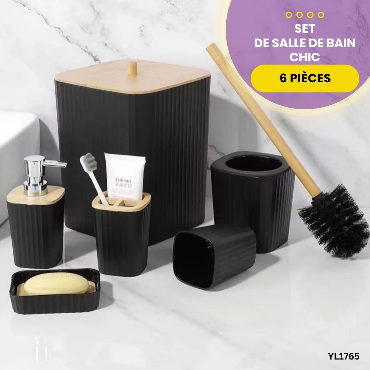 Set de Salle de Bain Chic 6 Pièces YL1765 – Image 2