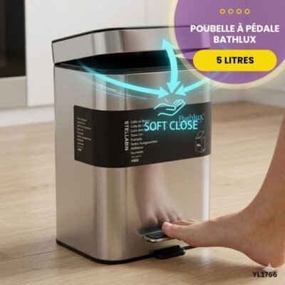 Poubelle à Pédale Bathlux 5L Inox YL1766