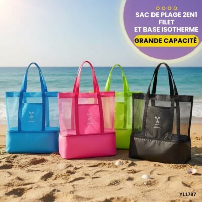 Sac de Plage 2En1 Filet Isotherme YL1787