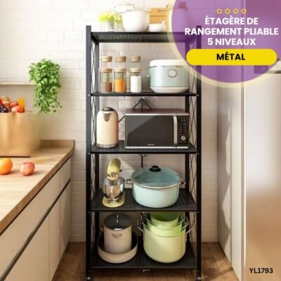 Étagère de Rangement Pliable en Métal YL1793
