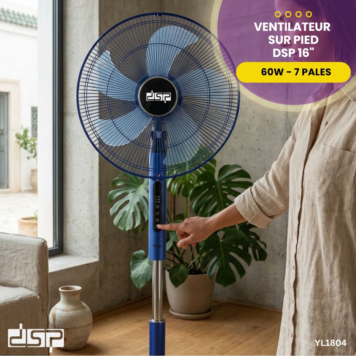 Ventilateur sur Pied DSP 16" YL1804 – Image 2