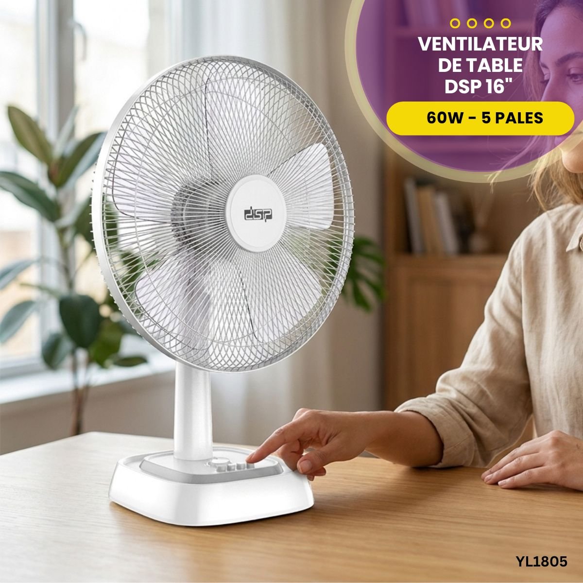 Ventilateur de Table DSP 16" YL1805 – Image 2