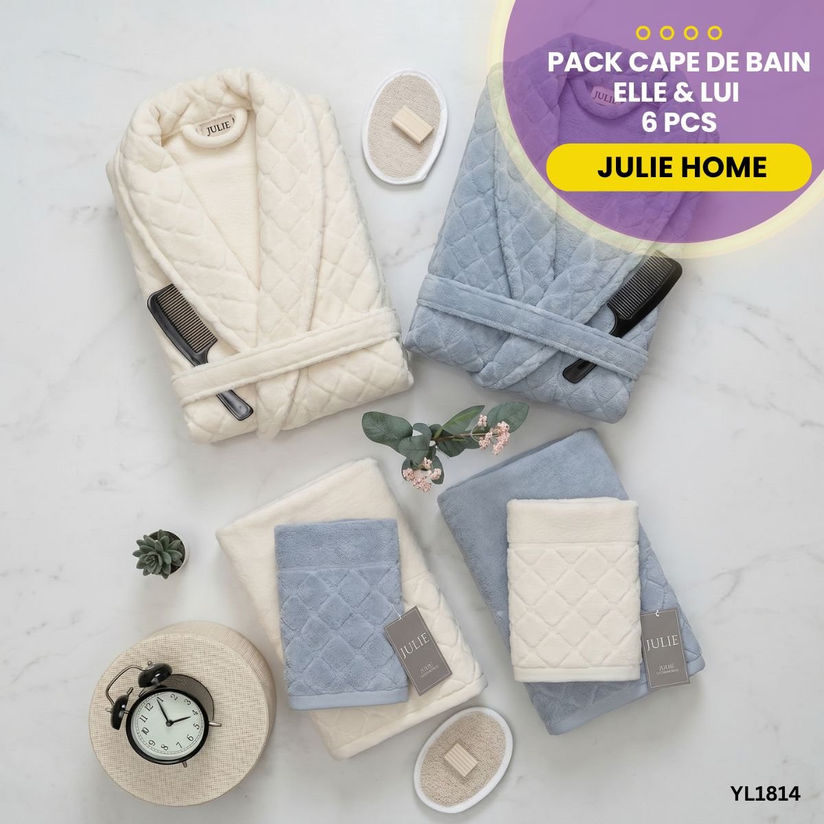 Pack Cape de Bain 6 Pcs Julie YL1814 – Image 2