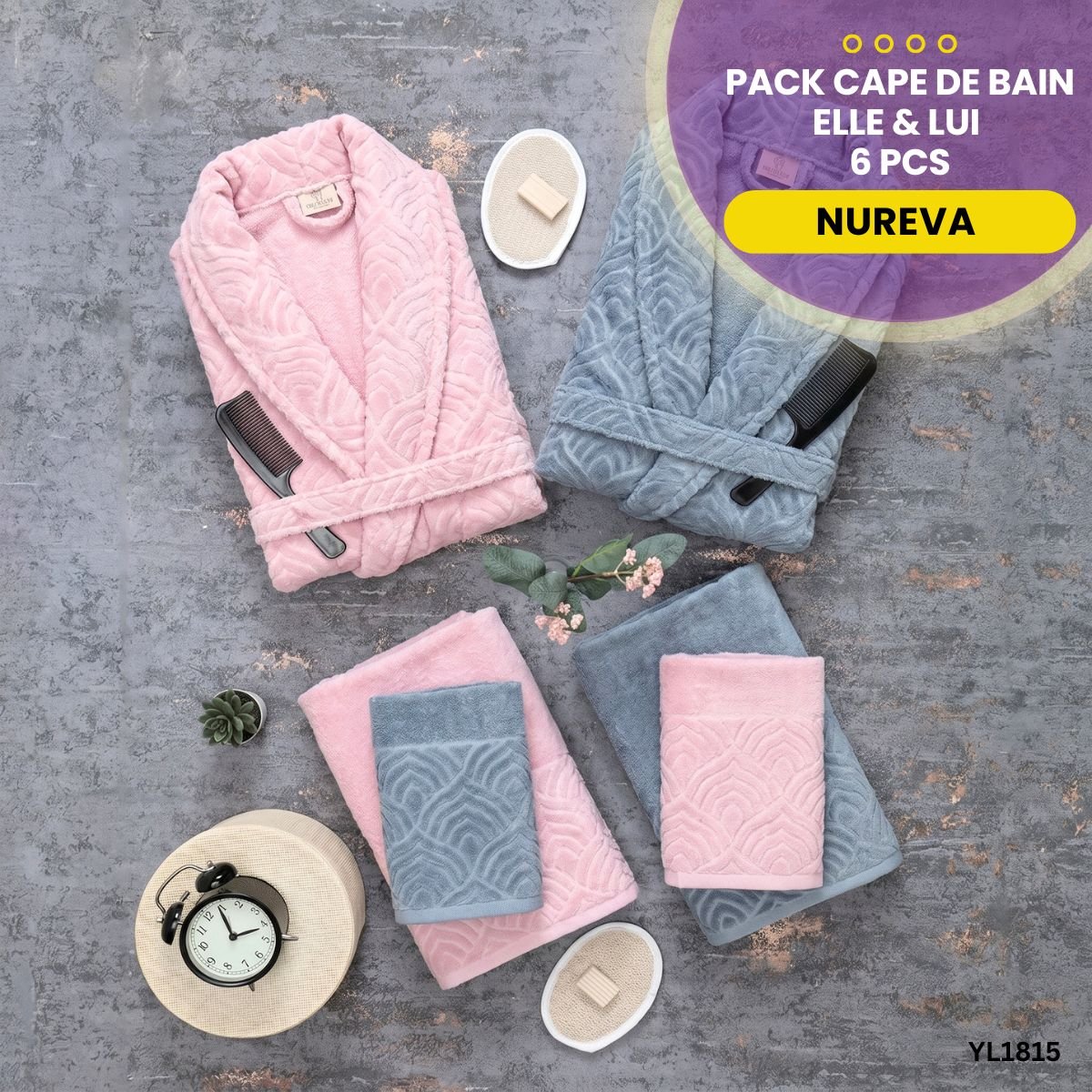 Pack Cape de Bain 6 Pcs Nureva YL1815 – Image 3