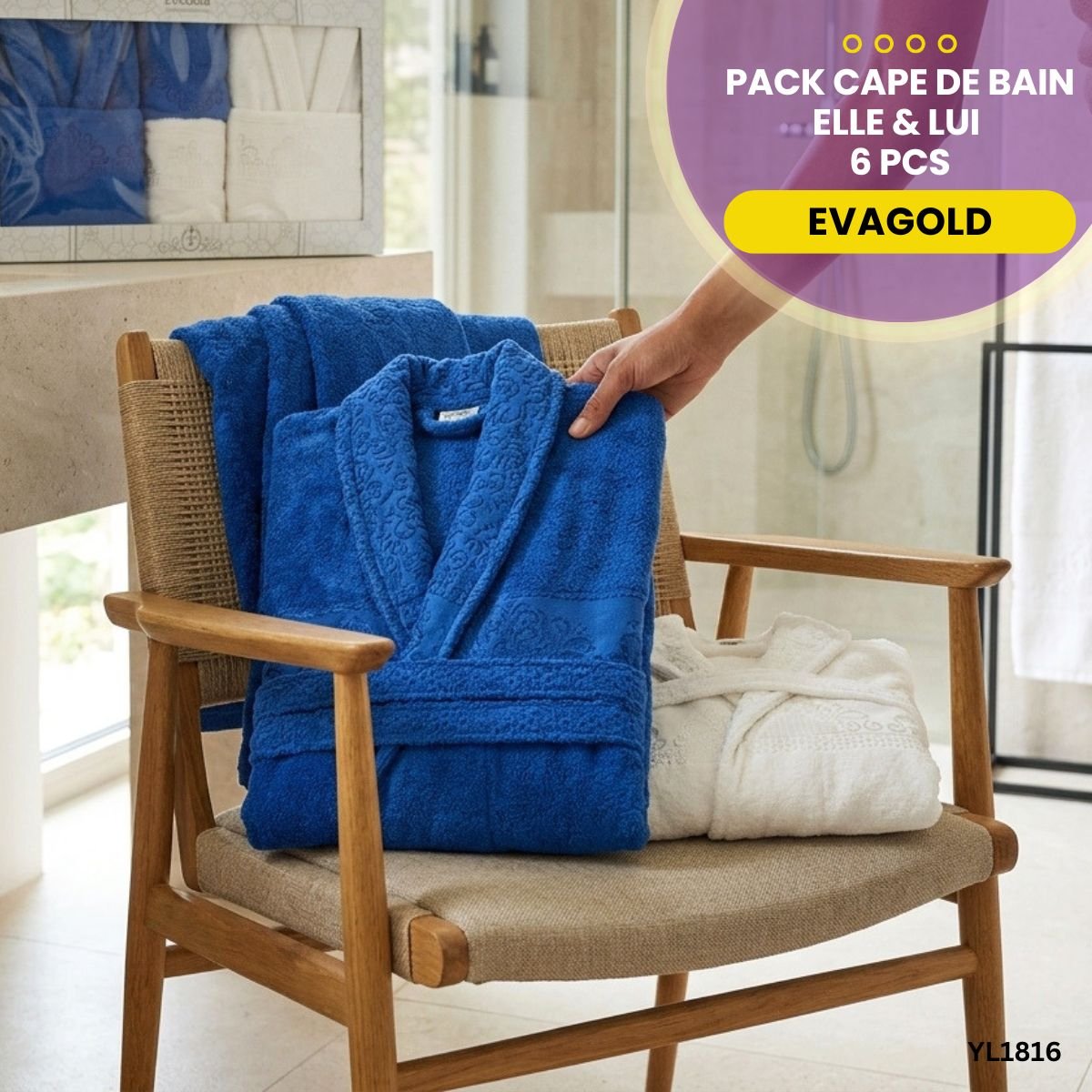 Pack Cape de Bain 6 Pcs EvaGold YL1816 – Image 6
