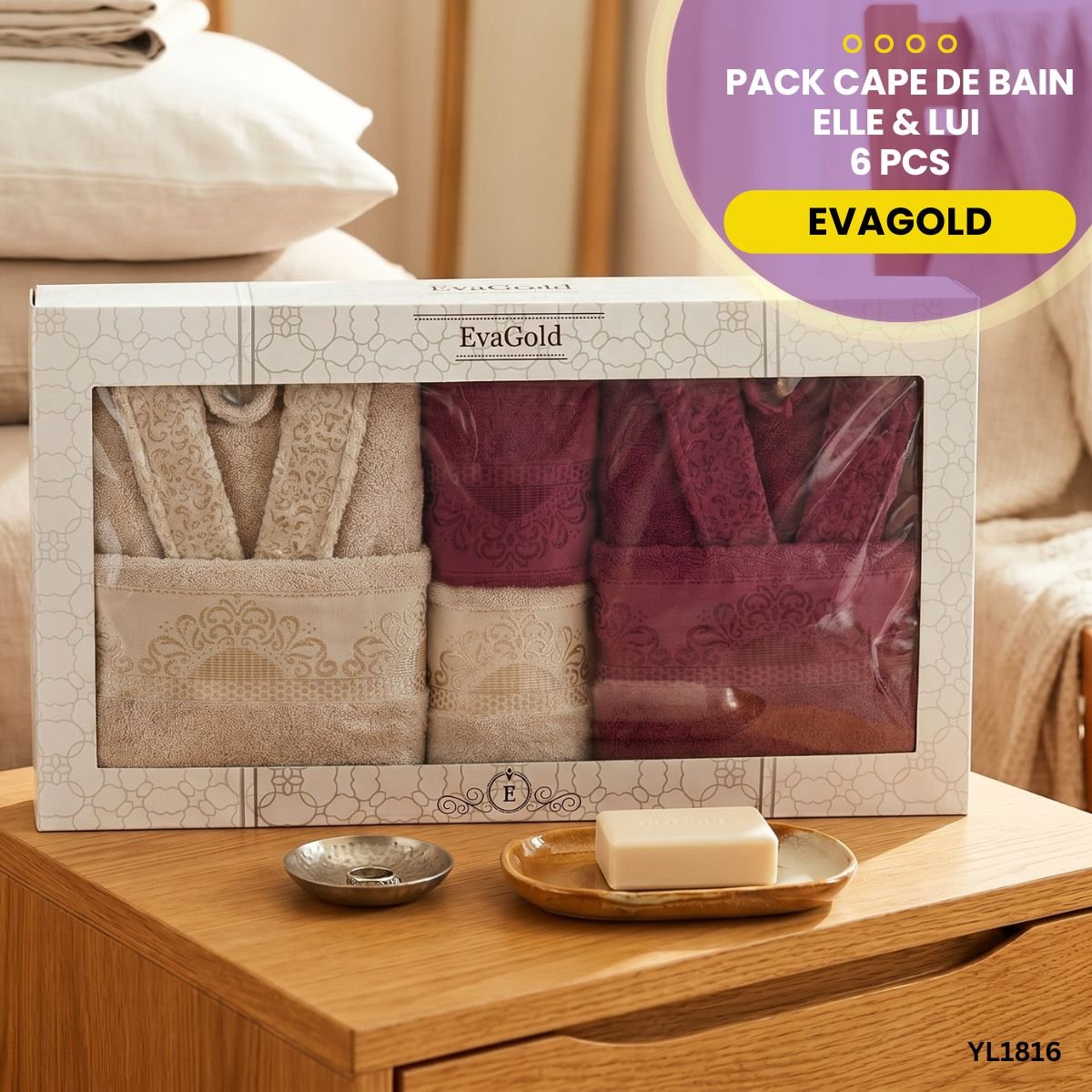 Pack Cape de Bain 6 Pcs EvaGold YL1816 – Image 8