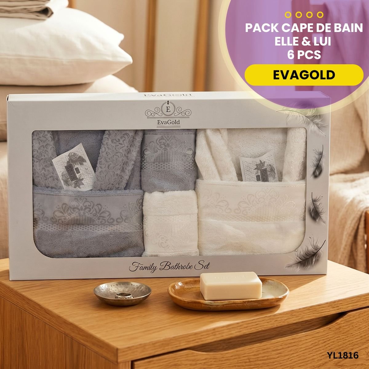 Pack Cape de Bain 6 Pcs EvaGold YL1816 – Image 3