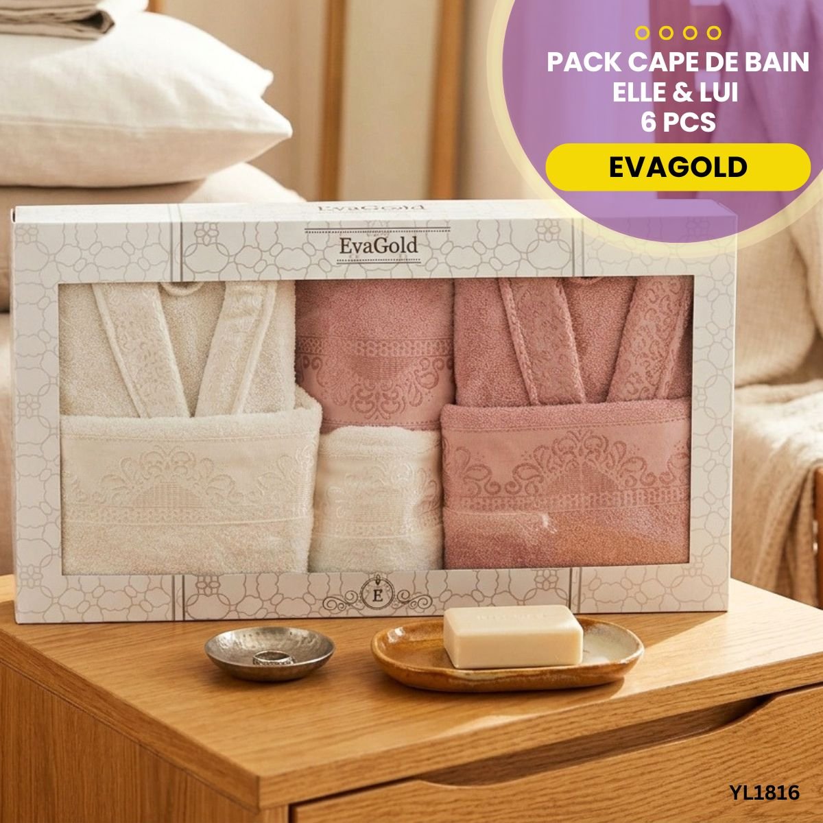 Pack Cape de Bain 6 Pcs EvaGold YL1816 – Image 4