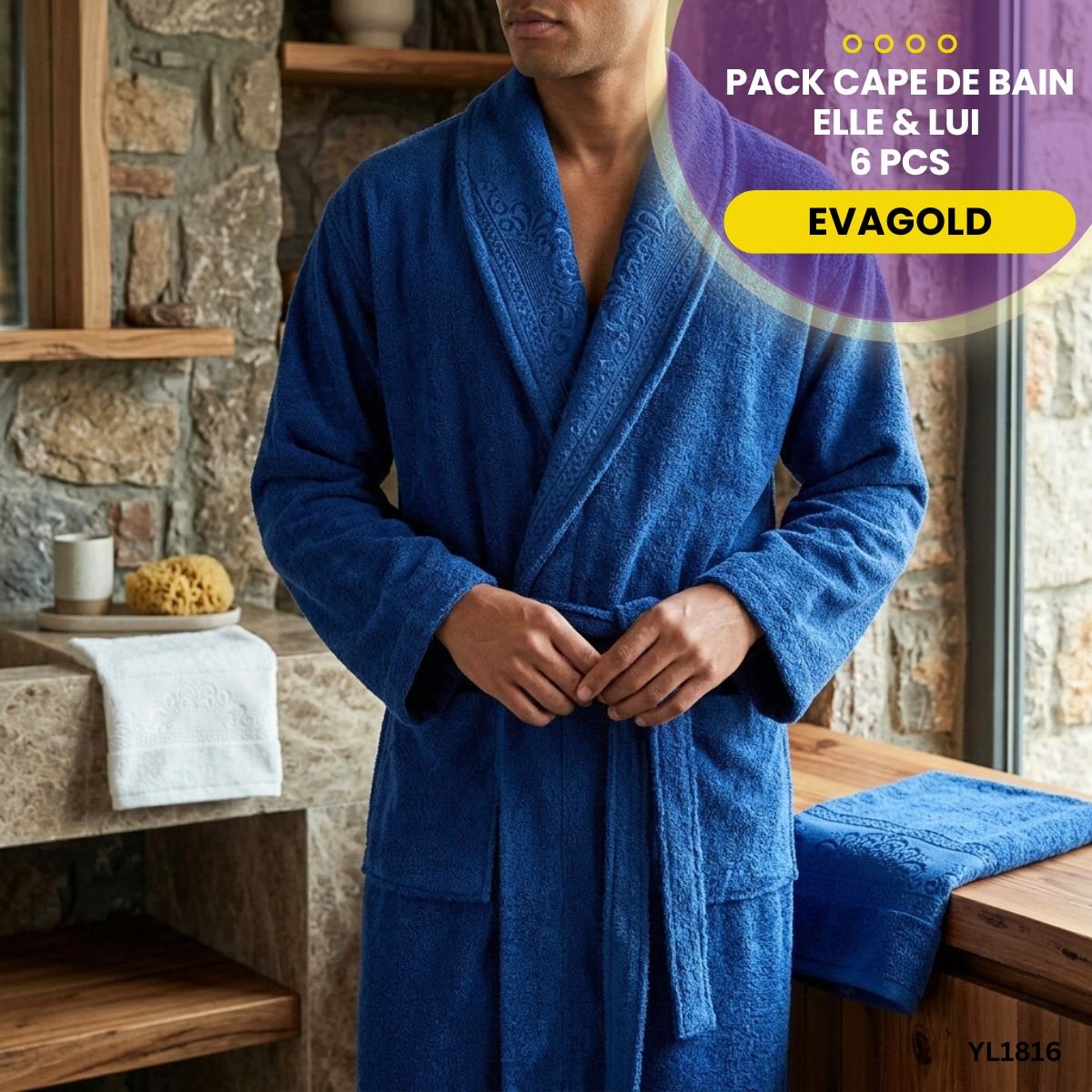 Pack Cape de Bain 6 Pcs EvaGold YL1816 – Image 5