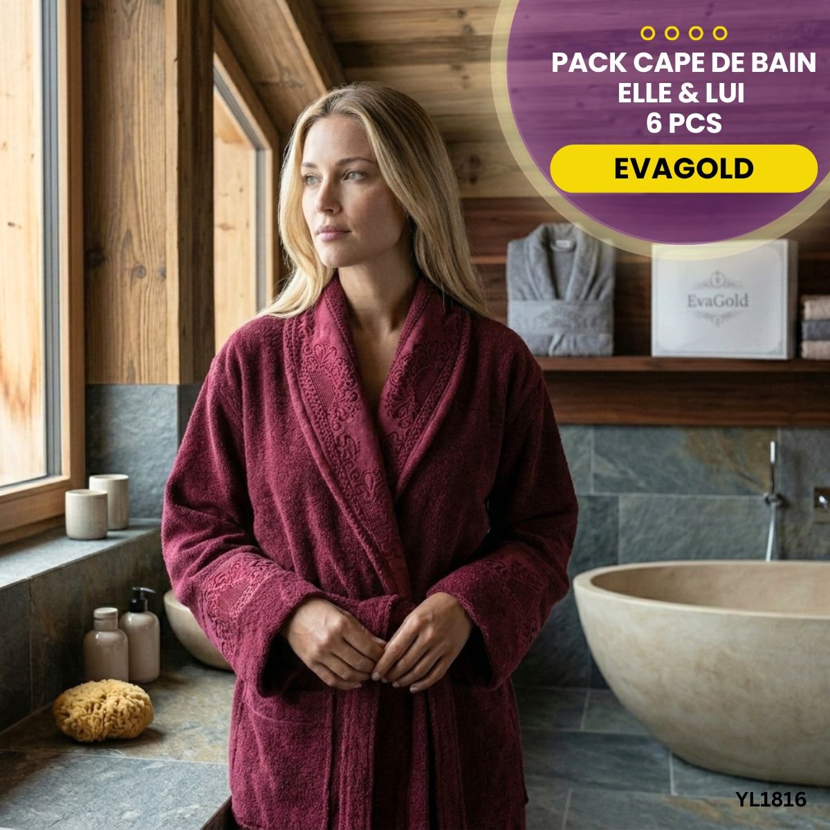 Pack Cape de Bain 6 Pcs EvaGold YL1816 – Image 7