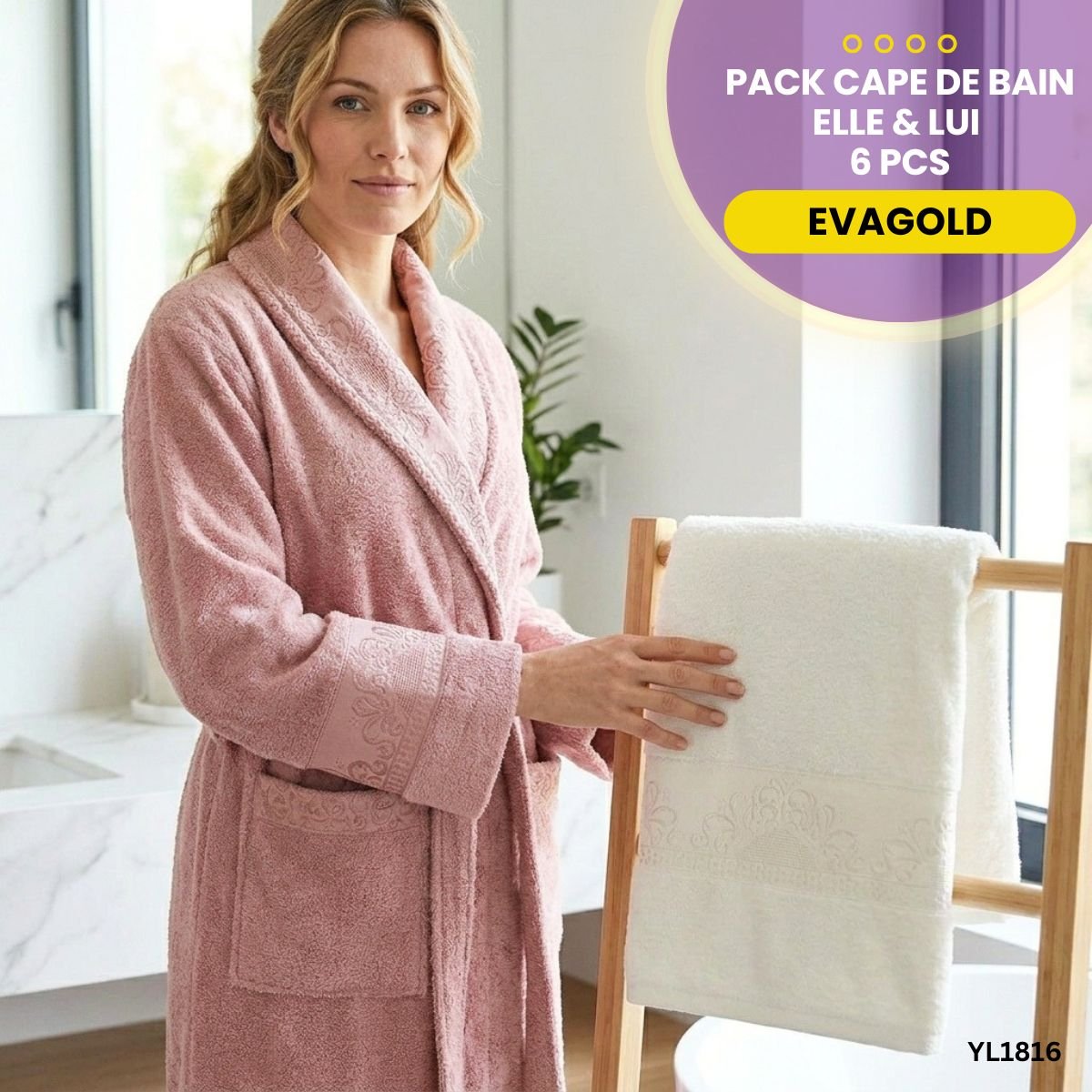 Pack Cape de Bain 6 Pcs EvaGold YL1816 – Image 2