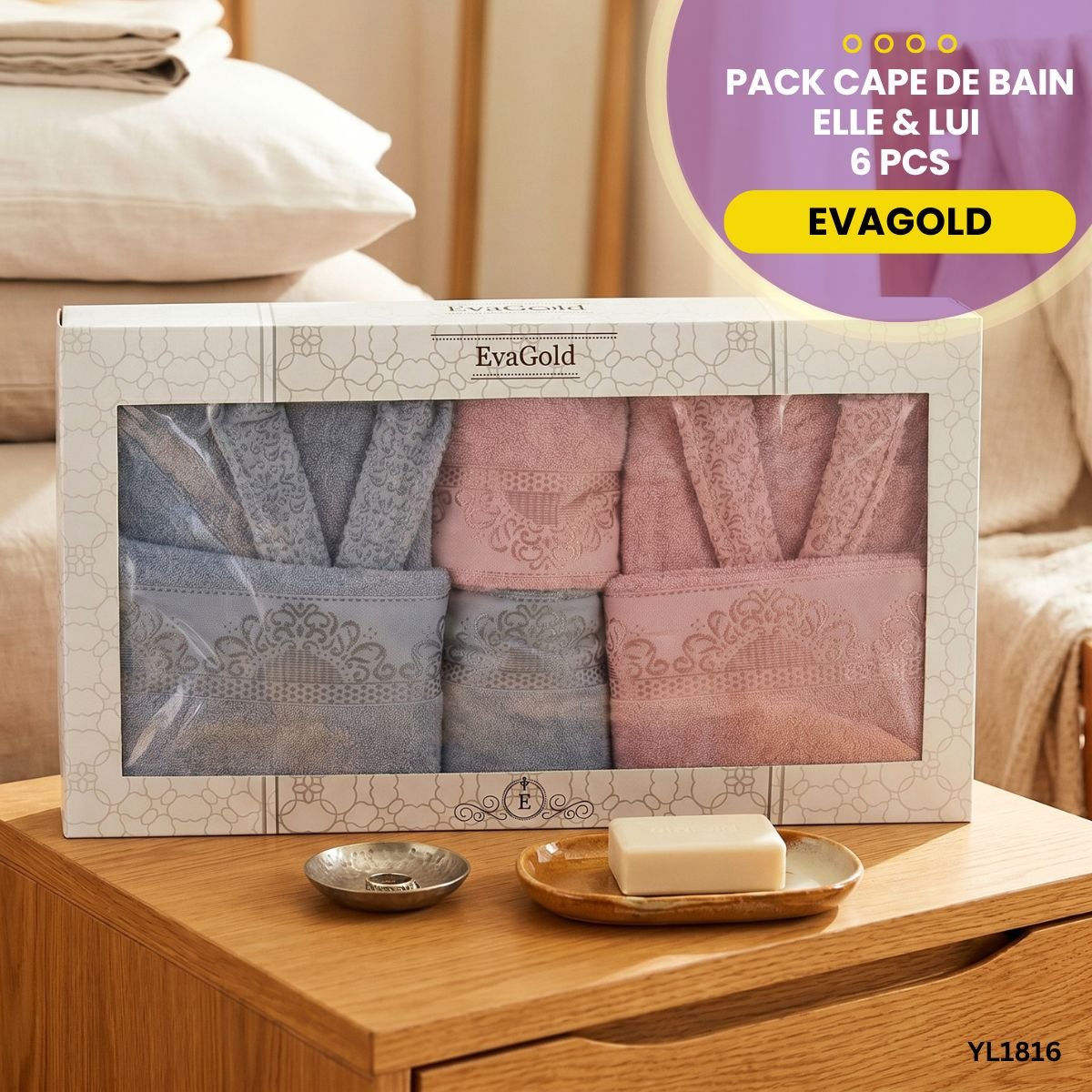 Pack Cape de Bain 6 Pcs EvaGold YL1816 – Image 9