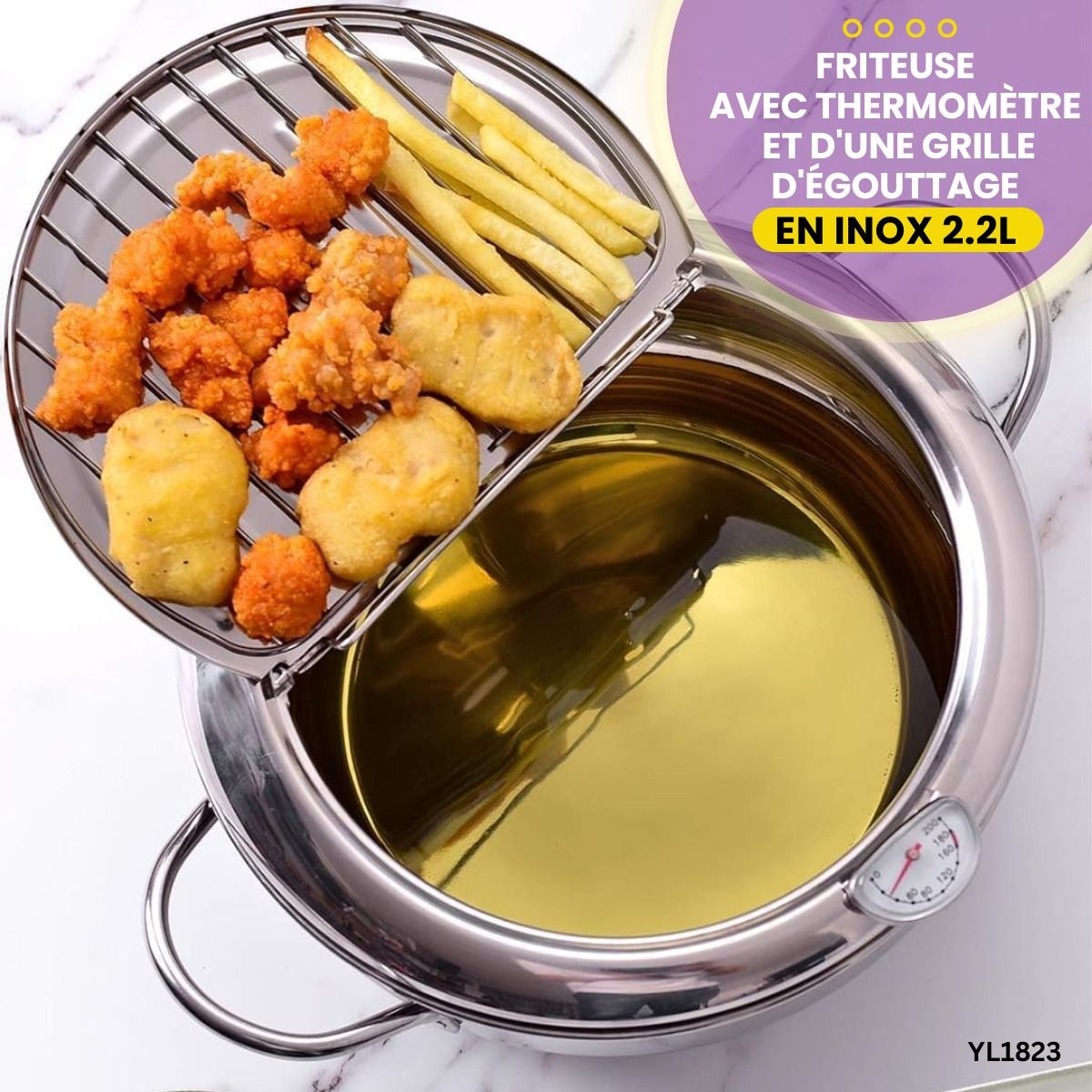 Friteuse 2.2L avec thermomètre YL1823 – Image 3