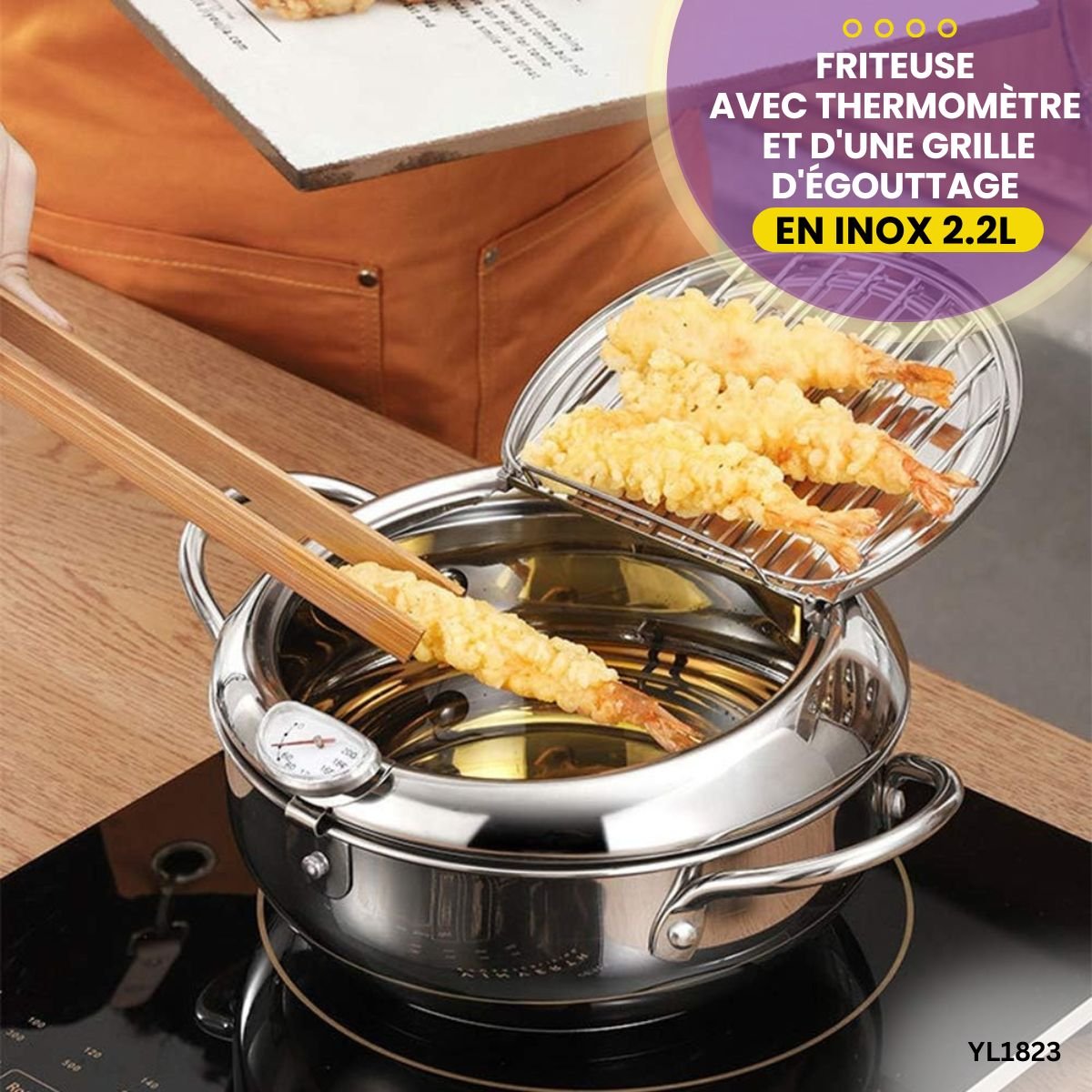 Friteuse 2.2L avec thermomètre YL1823 – Image 4